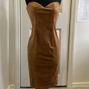 Faux suede sweetheart neckline tube dress, NWOT